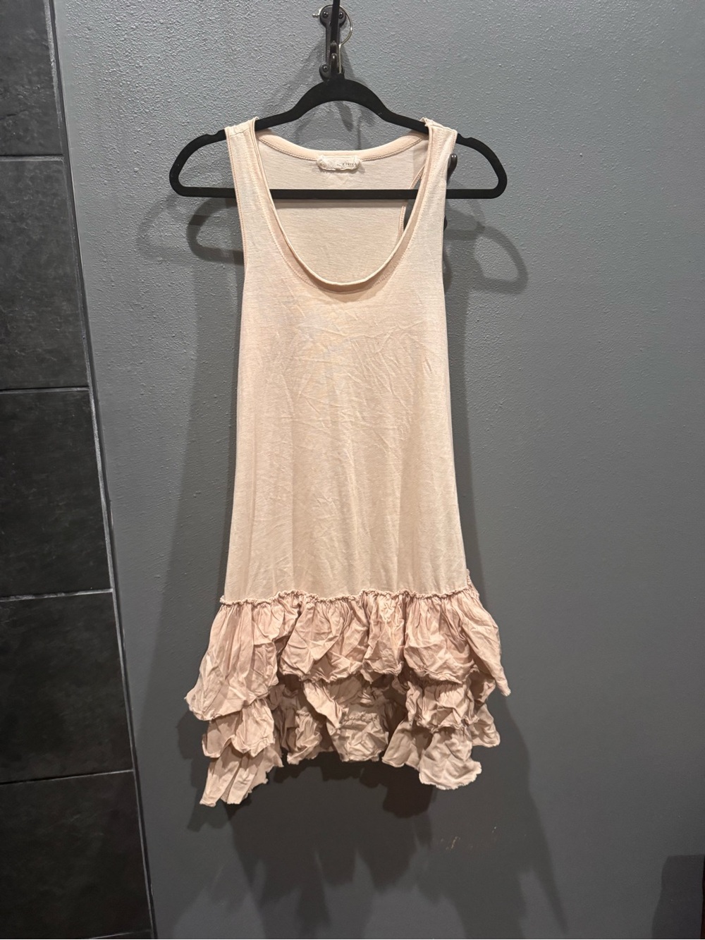 A'Reve Soft Blush Ruffle-Hem Tank